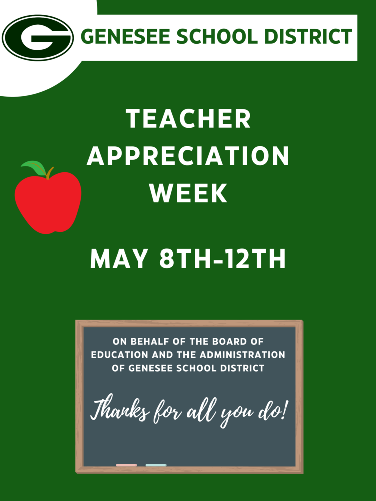 Teacher Appreciation Week May 8th through 12th